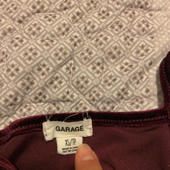 Burgundy Velvet Garage Tank Top - Picture 2 of 2